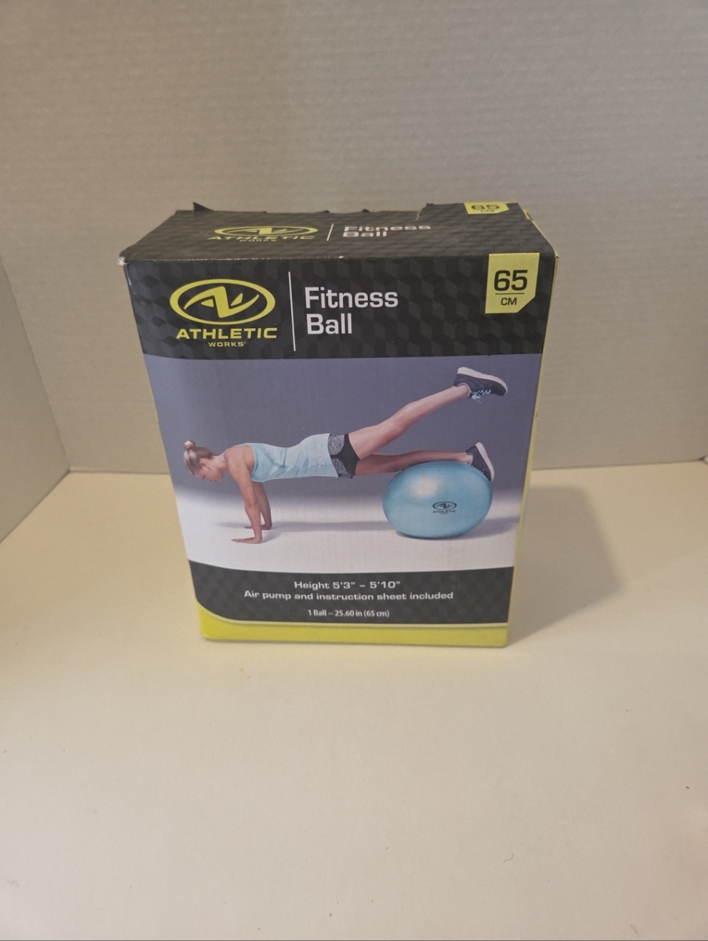 Athletic Works - 65 cm FITNESS BALL Teal - with Pump, Instructions